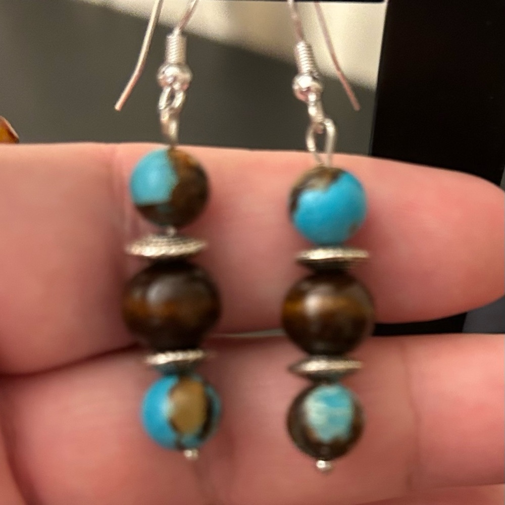 Artisan Handmade with love, dangling gorgeous beaded earrings.  One of a kind
